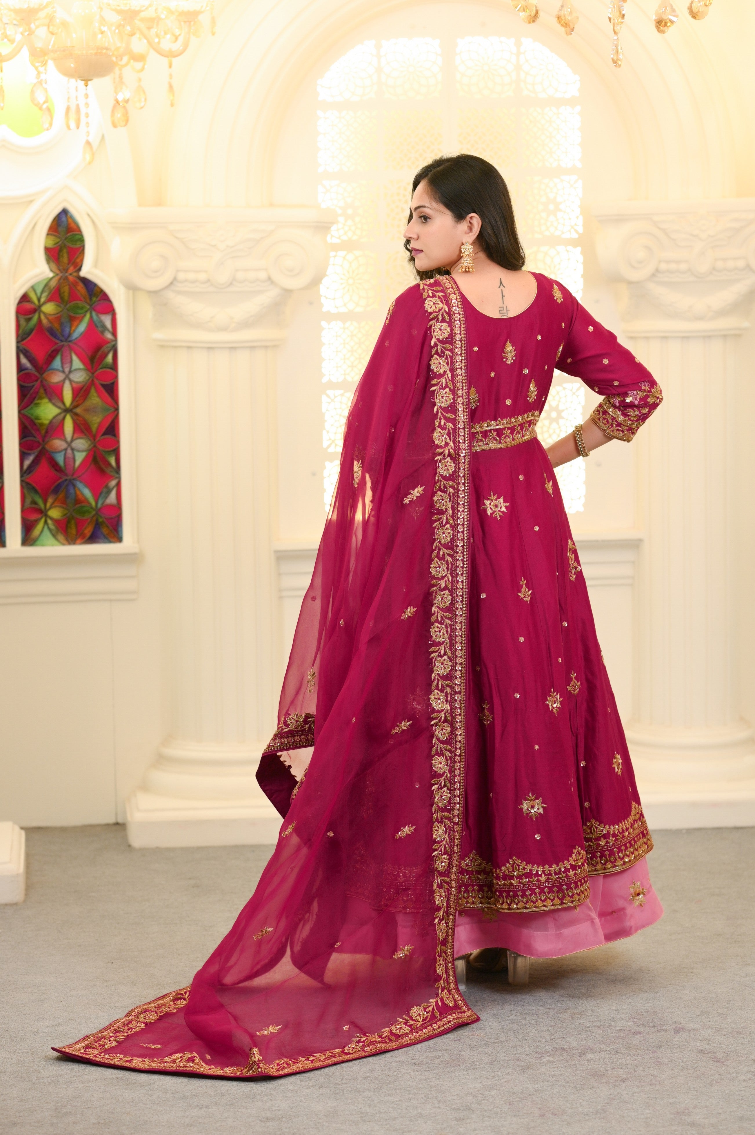 Falsa Chanderi and Organza Embroidered Lehenga Set