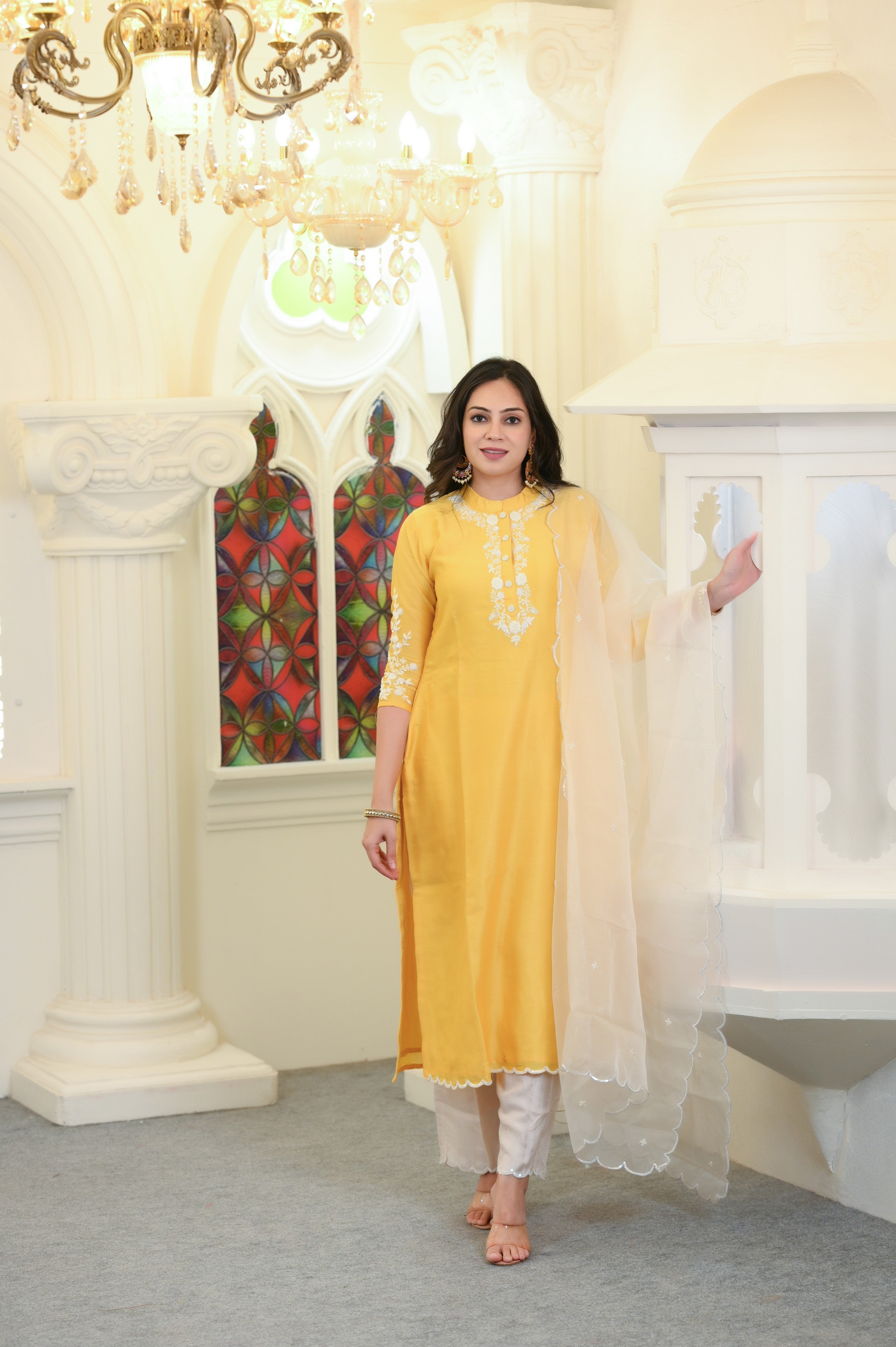 Yellow Kurta Set with Dupatta