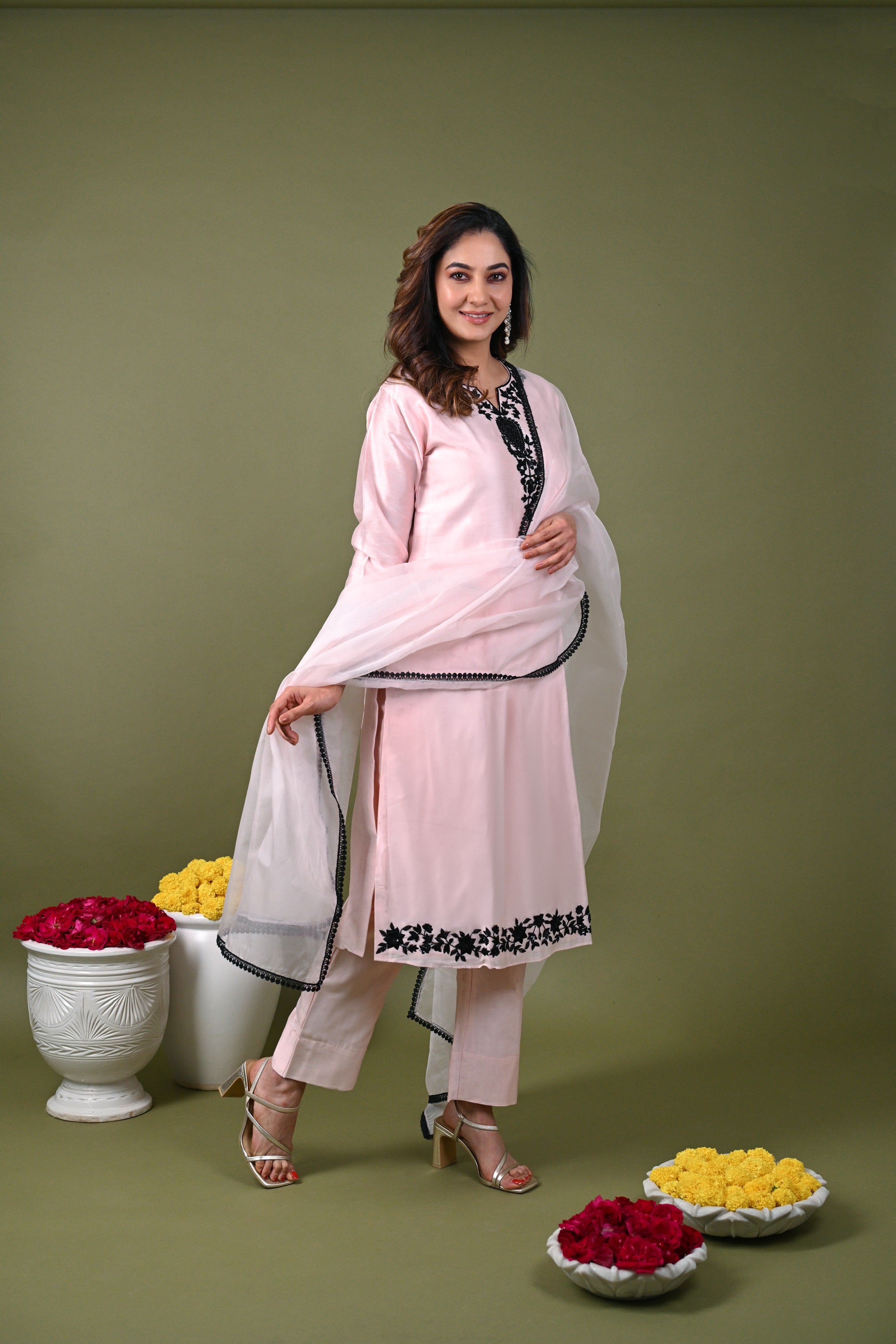 Pastel Pink Kurta Set with Dupatta