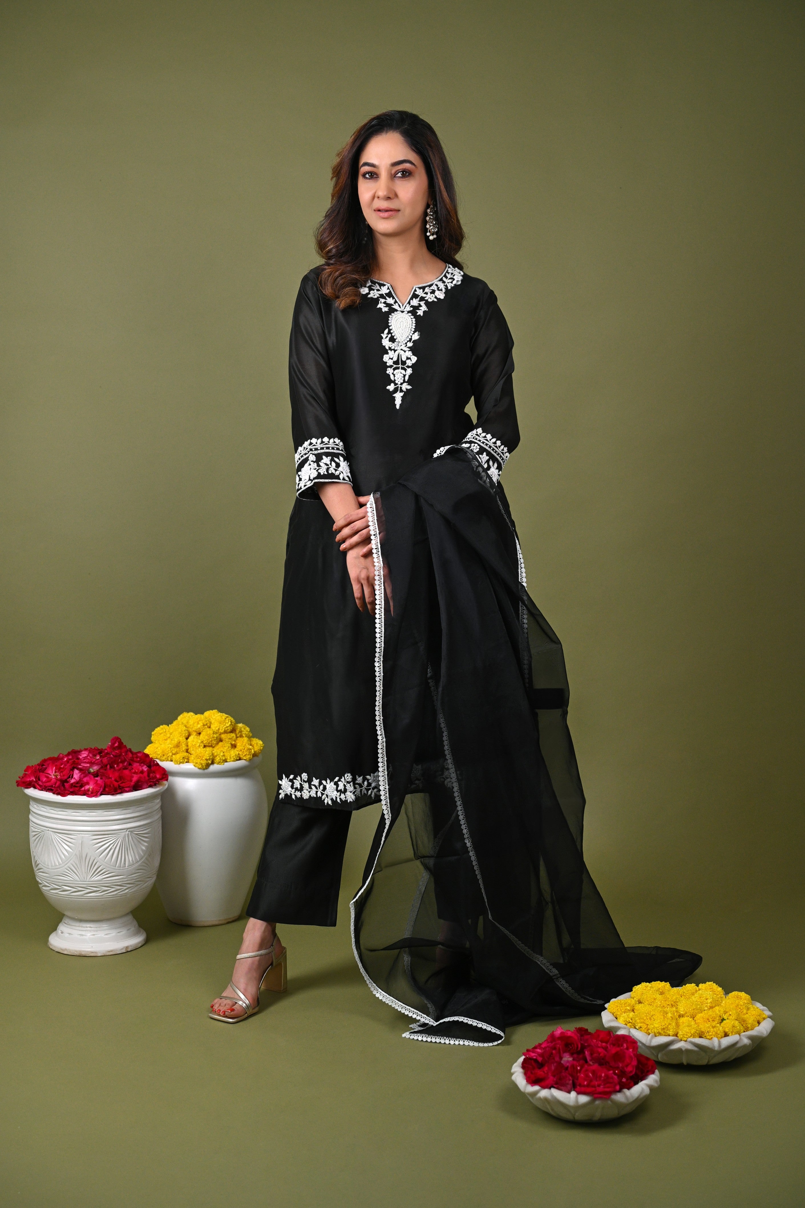 Black Kurta Set with Dupatta