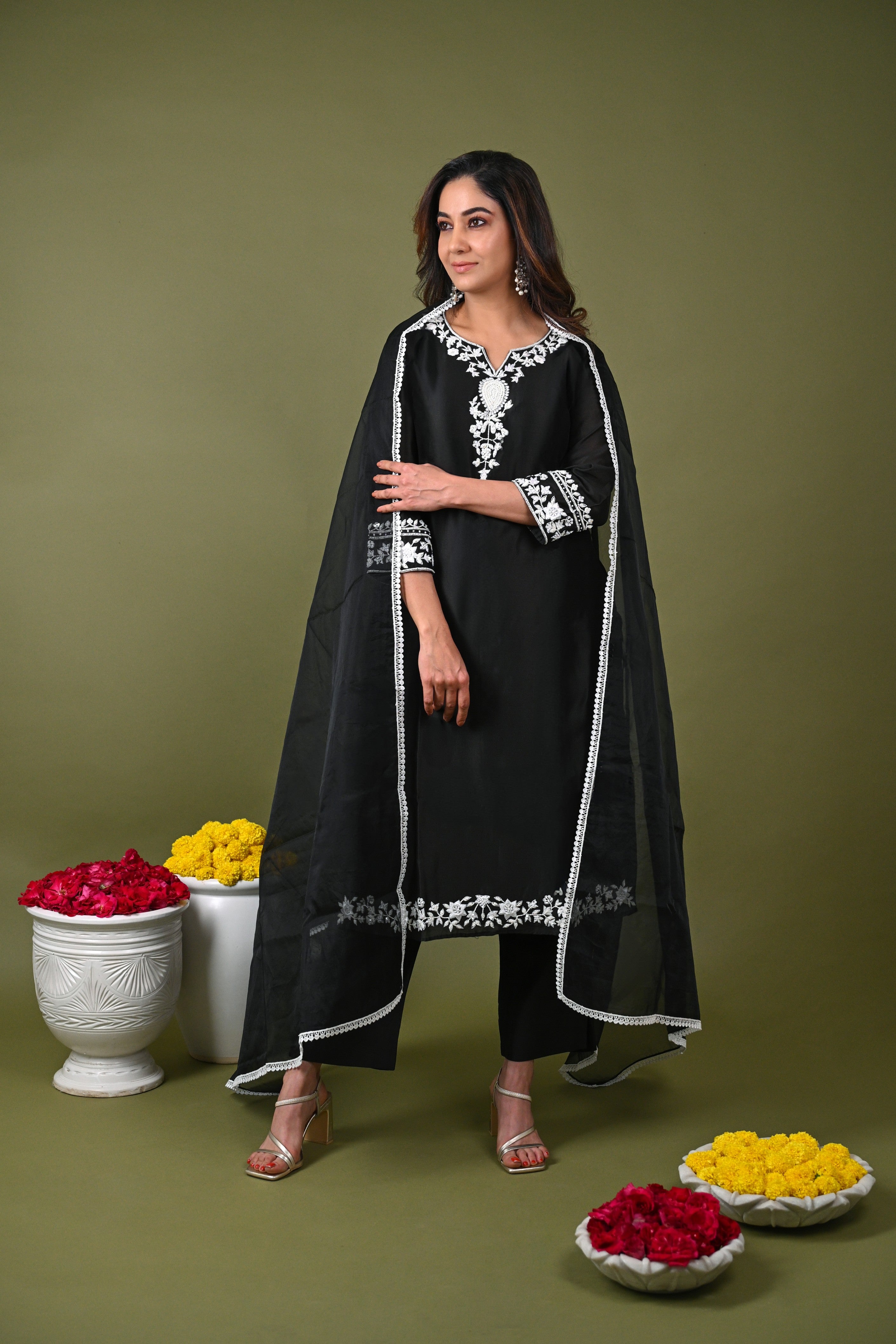 Black Kurta Set with Dupatta