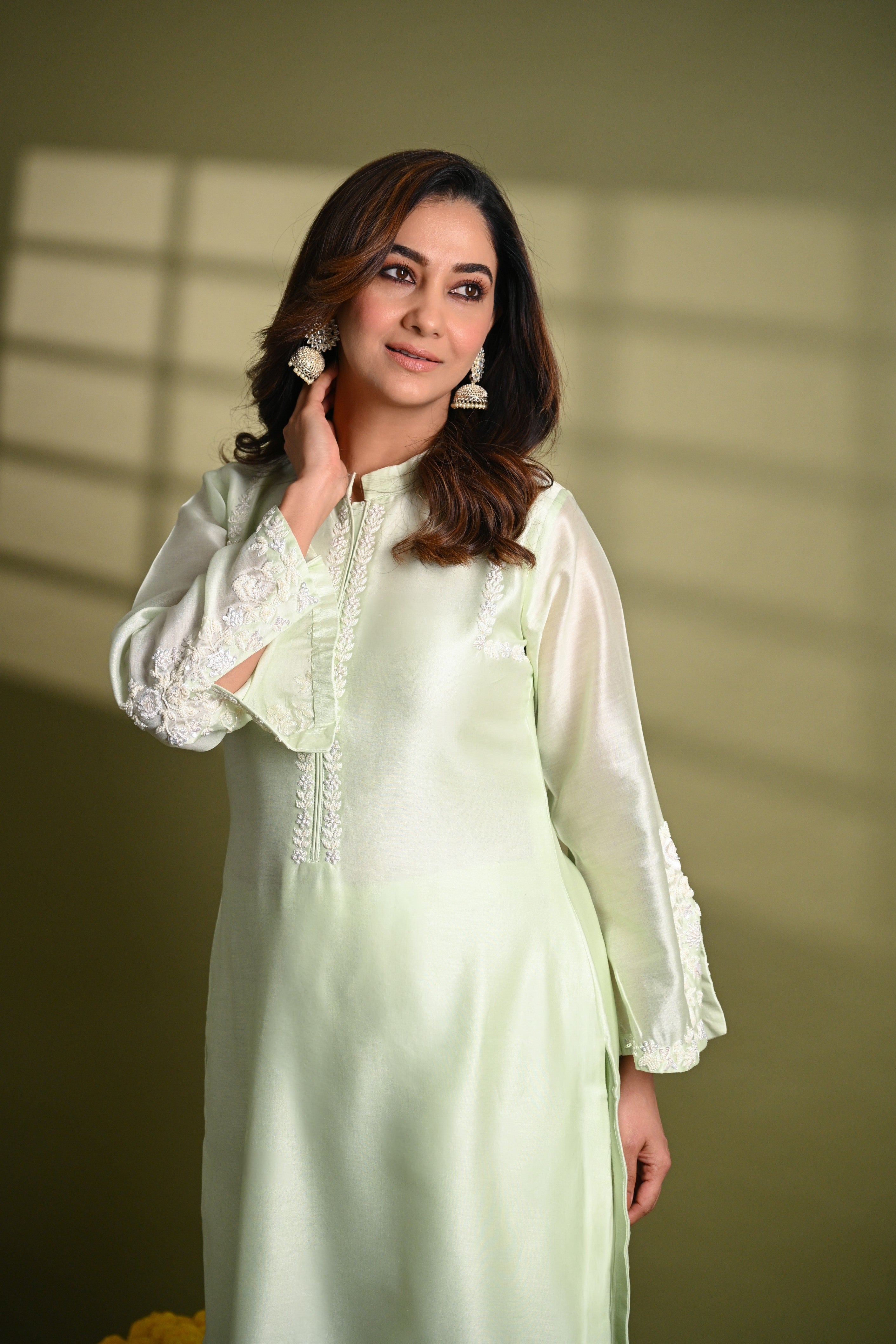 Pastel Mint Green Kurta and Pant Set
